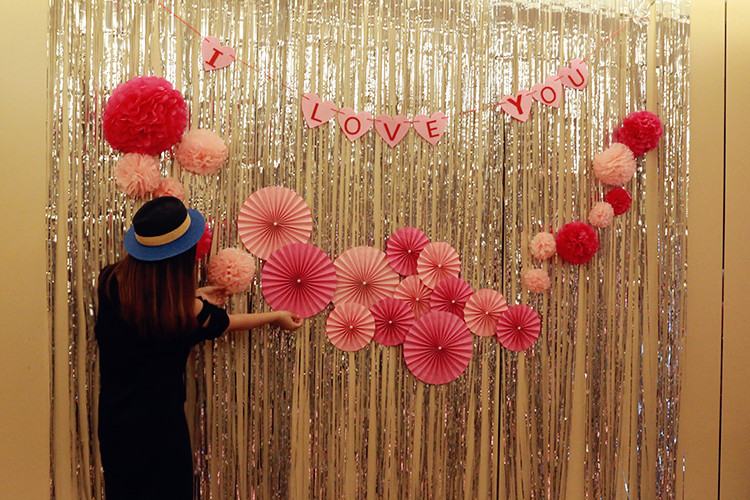 Tinsel Curtain Halloween Wedding Birthday Party Layout Supplies Wedding Room Background Decoration Curtain of Rain 1 M * 2 M