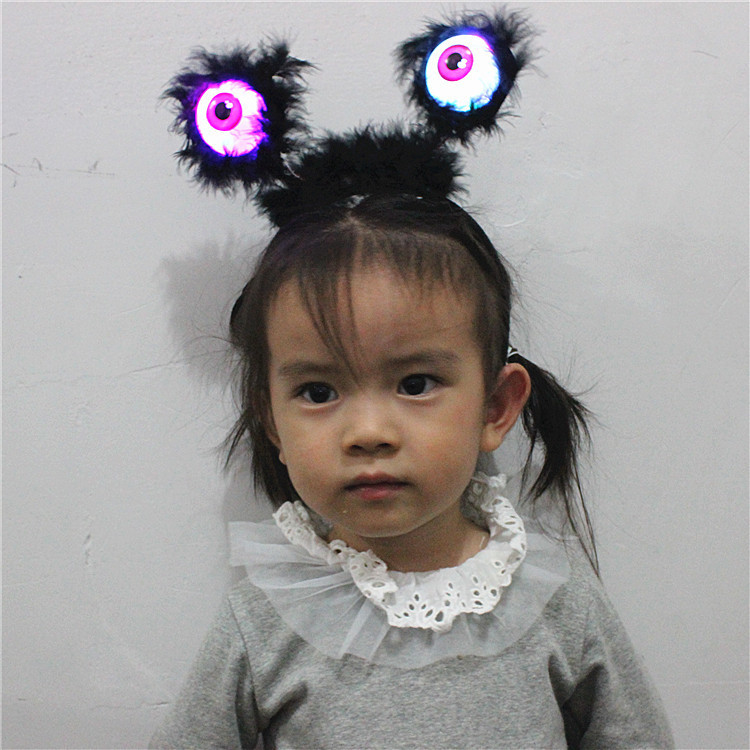 Halloween Decorations Clothing Prop Party Headdress Eye Luminous Flash Black Ghost Festival Supplies Eye Headband
