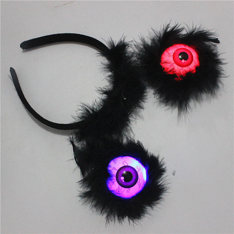 Halloween Decorations Clothing Prop Party Headdress Eye Luminous Flash Black Ghost Festival Supplies Eye Headband