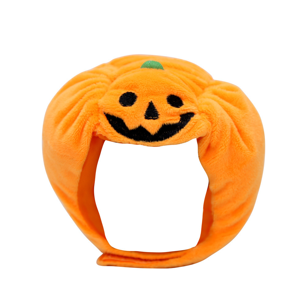 Pet Cat Dog Pumpkin Hat Halloween Ghost Festival Decorative Headdress Supplies Small Medium Large Dog Teddy/French Bulldog