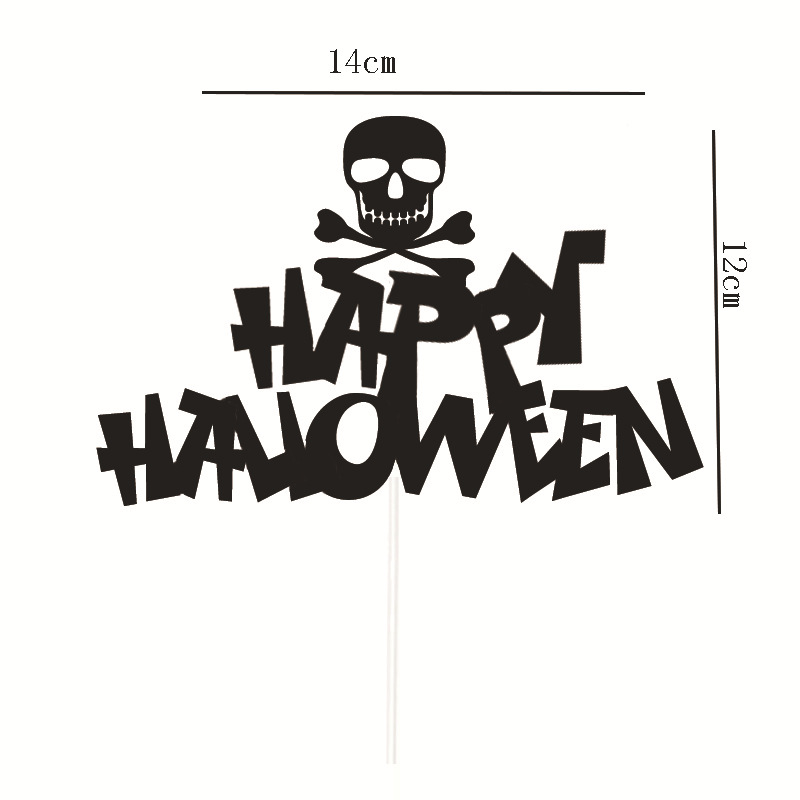 New Halloween Halloween Cake Decorative Planting Flags Witch Bat Skull Paper Cup Baking Decoration Supplies
