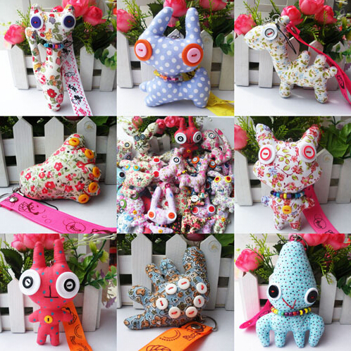 Mobile phone hanging buttons doll toys handmade wholesale muppet trumpet