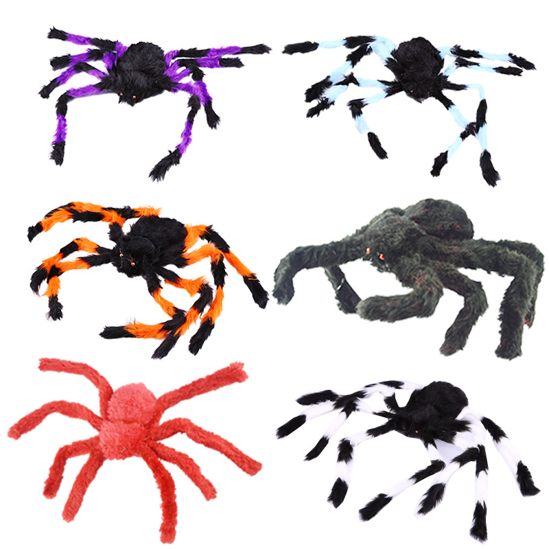 Halloween Props Horror Ghost Toy Party Bar Haunted House Decoration Props Supplies Large Plush Spider