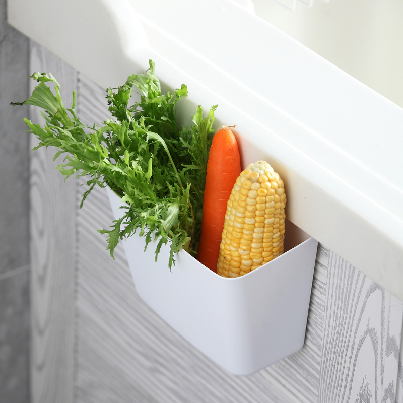 Kitchen Home Wall-Mounted Plastic Trumpet Trash Can Cabinet Door Household Hanging Garbage Hanging Desktop Storage Box