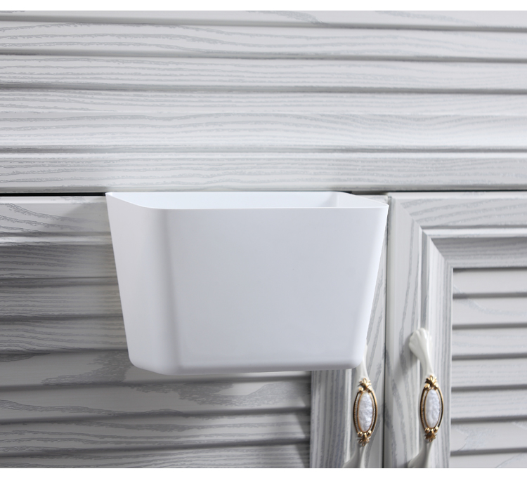 Kitchen Home Wall-Mounted Plastic Trumpet Trash Can Cabinet Door Household Hanging Garbage Hanging Desktop Storage Box