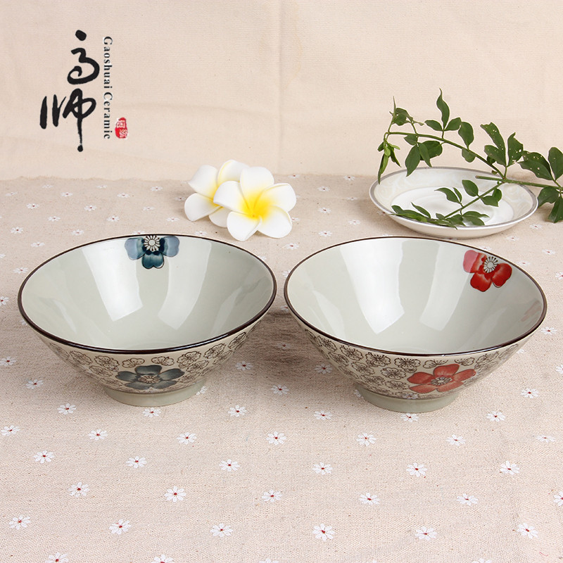7-Inch Trumpet Bowl Noodle Bowl Spot Supply Overglazed Color Figure Flower Tableware round Bowl Wholesale Factory Direct Sales 7-Inch Trumpet Bowl Noodle Bowl Spot Supply Overglazed Color Figure Flower Tableware round Bowl Wholesale Factory Direct Sales