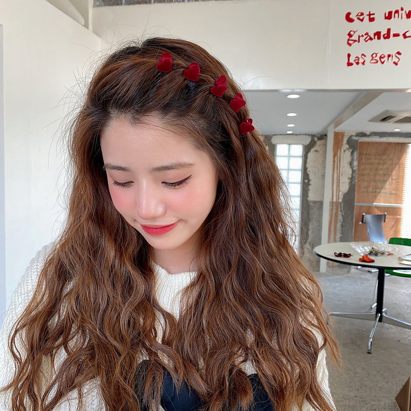 Korean New Flocking Mini Claw Clip Trumpet Bangs Side Clip Hair Clip for Broken Hair Temperament Hair Clips Hair Accessories