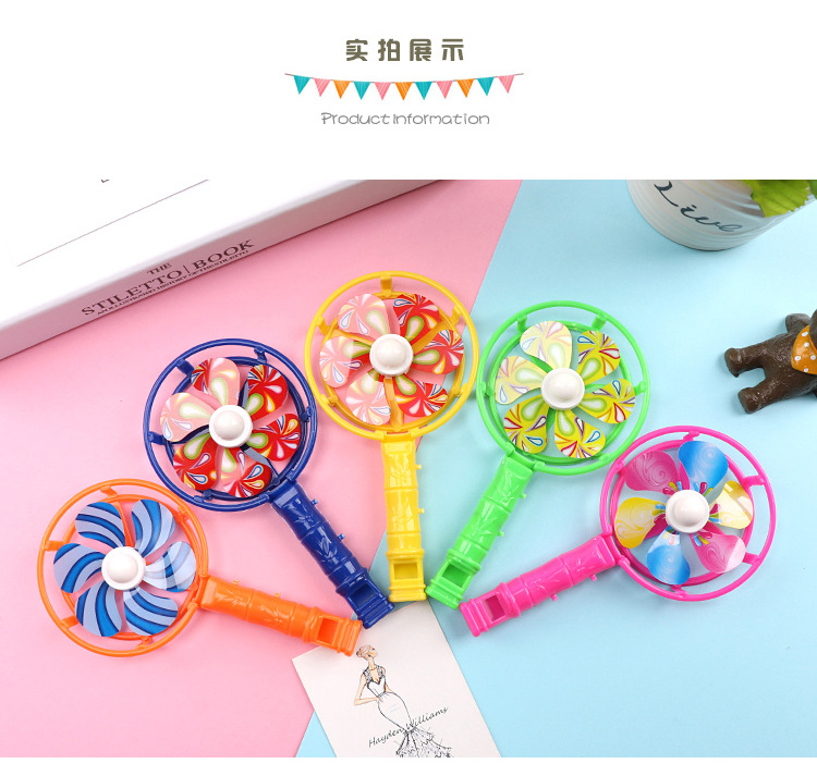 Big Windmill Whistle Color Whistle Cheering Props Candy Color Nostalgic Toy Whistle Windmill Color Windmill
