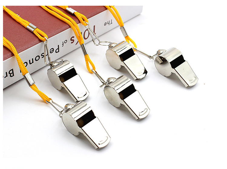 Referee Whistle Metal Whistle Stainless Steel Whistle Sports Whistle Sports Supplies with Lanyard
