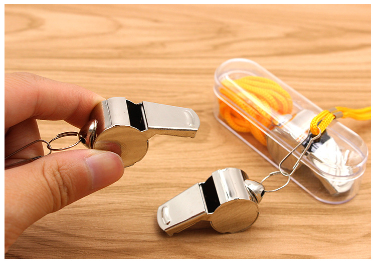 Referee Whistle Metal Whistle Stainless Steel Whistle Sports Whistle Sports Supplies with Lanyard