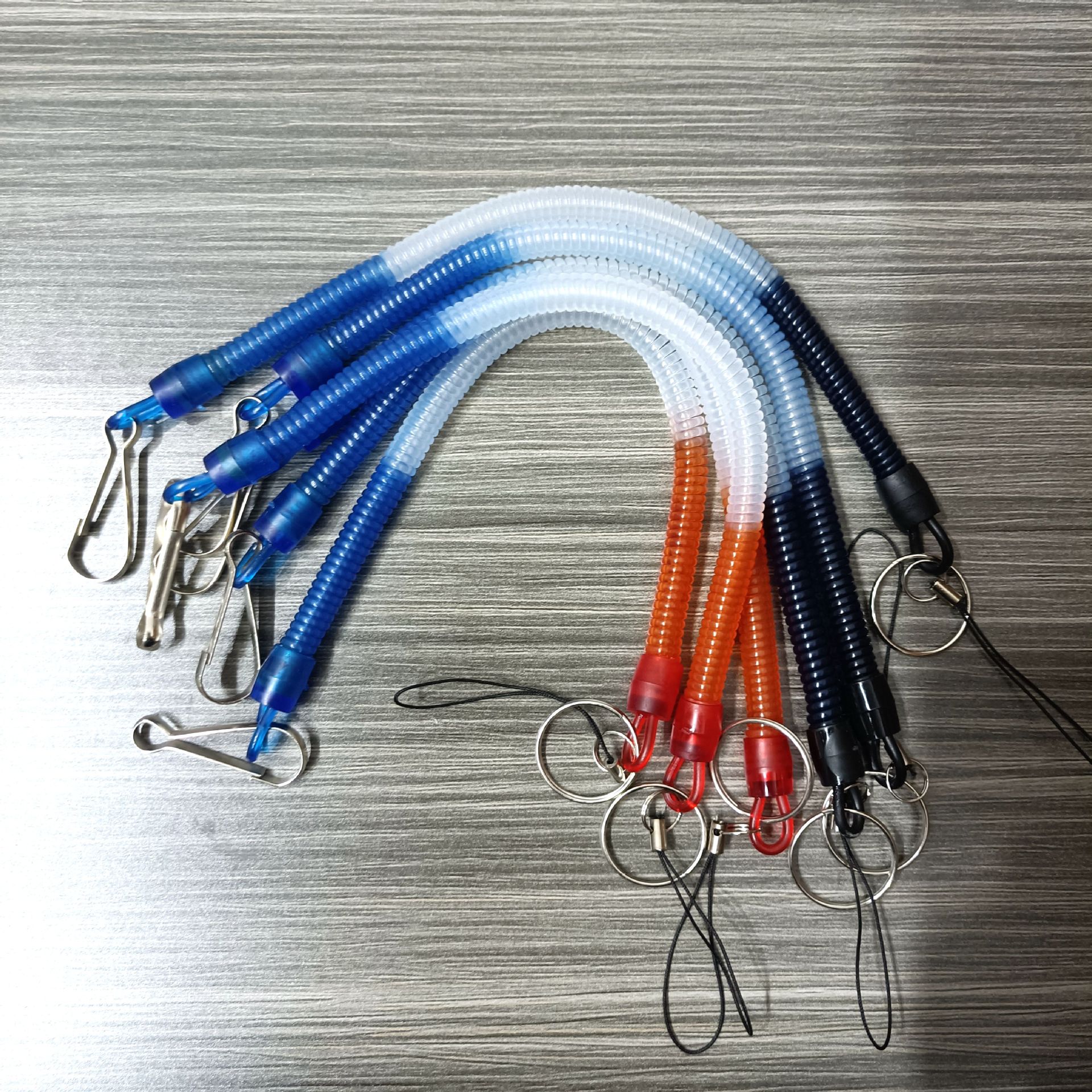Spring Rope Plastic Spring Keychain Elderly Anti-Lost Spring Rope Keychain Pendant Wholesale