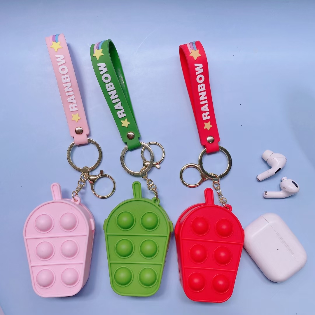 Cross-Border New Bubble Music Decompression Decompression Mobile Phone Bag Fingertip Deratization Pioneer Coin Purse Keychain Pendant