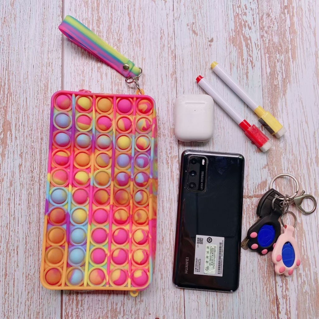 Cross-Border New Bubble Music Decompression Decompression Mobile Phone Bag Fingertip Deratization Pioneer Coin Purse Keychain Pendant
