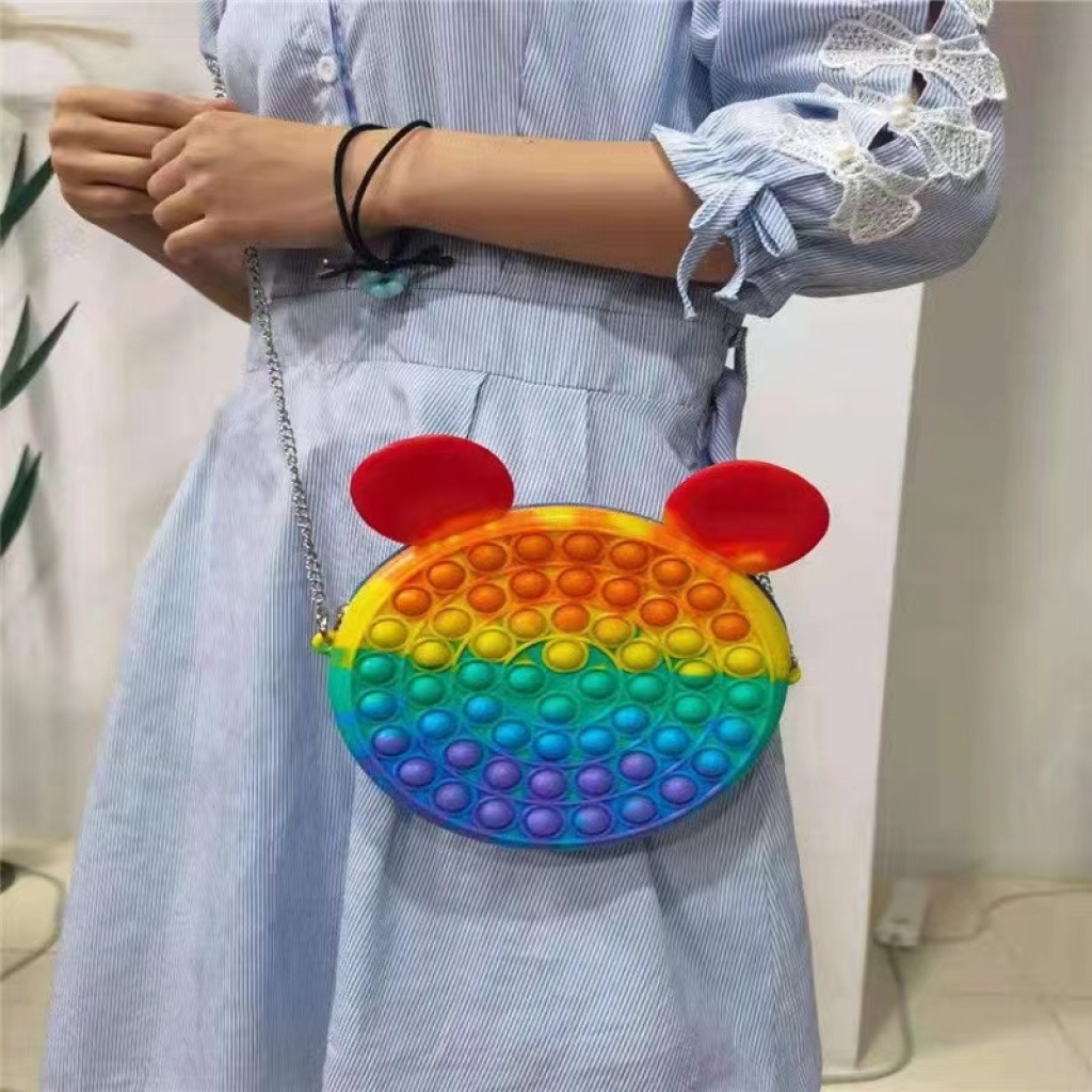 Cross-Border New Bubble Music Decompression Decompression Mobile Phone Bag Fingertip Deratization Pioneer Coin Purse Keychain Pendant