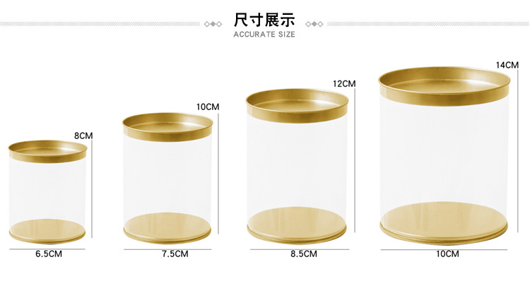 Creative Tinplate Lid Fully Transparent PVC Plastic Packing Box Keychain Rubber Band Packaging round Plastic Tank Creative Tinplate Lid Fully Transparent PVC Plastic Packing Box Keychain Rubber Band Packaging round Plastic Tank