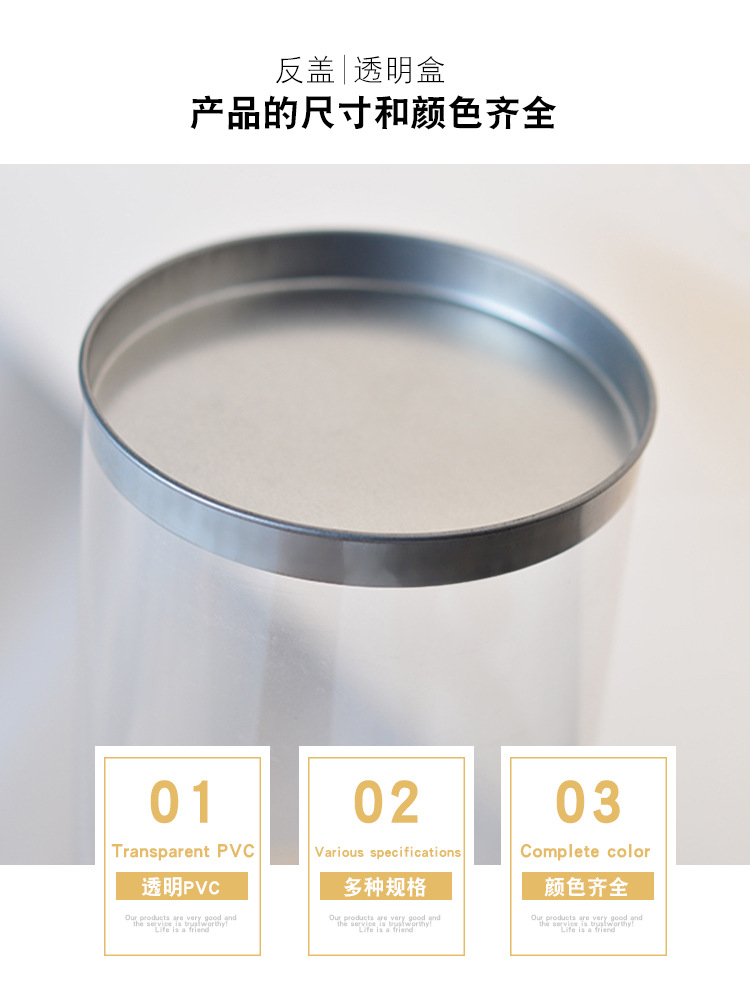 Creative Tinplate Lid Fully Transparent PVC Plastic Packing Box Keychain Rubber Band Packaging round Plastic Tank Creative Tinplate Lid Fully Transparent PVC Plastic Packing Box Keychain Rubber Band Packaging round Plastic Tank