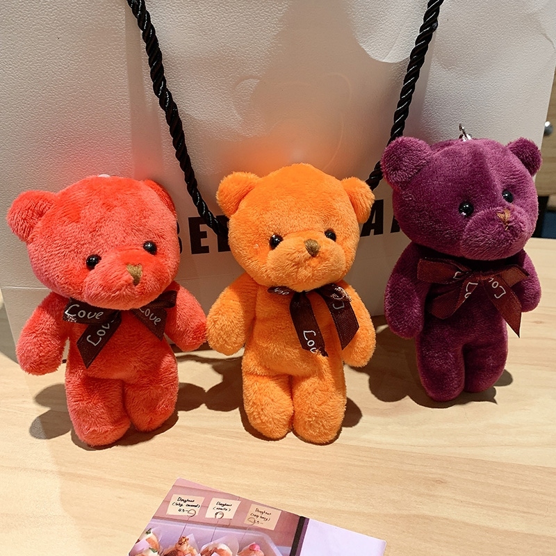 Plush Bear Keychain Female Ins Online Celebrities&#039; Cute Cartoon Key Chain DIY Car Pendant Couple Bags Pendant