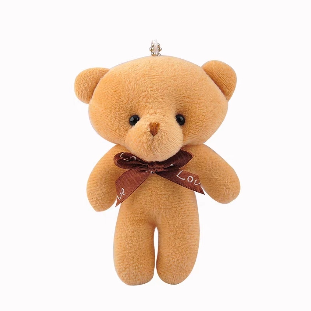 Plush Bear Keychain Female Ins Online Celebrities' Cute Cartoon Key Chain DIY Car Pendant Couple Bags Pendant