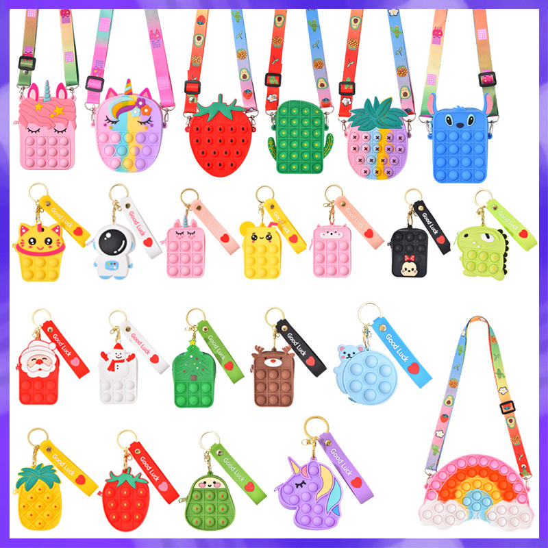 Mouse Killer Pioneer Coin Purse Children&#039;s Silicone Shoulder Messenger Bag Coin Purse Cute Keychain Bag Press Bubble