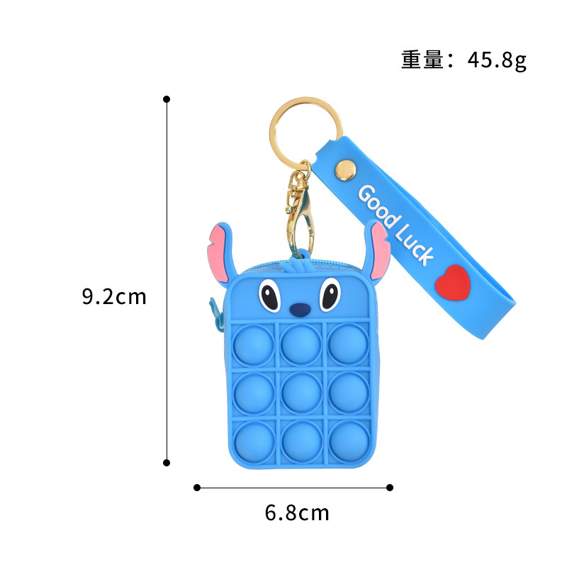Mouse Killer Pioneer Coin Purse Children's Silicone Shoulder Messenger Bag Coin Purse Cute Keychain Bag Press Bubble