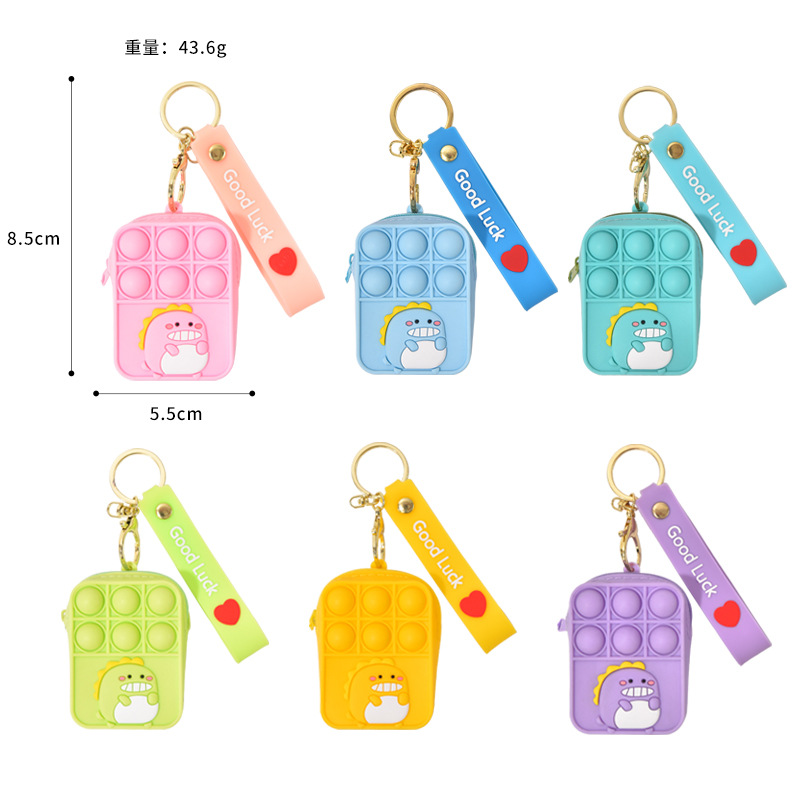 Mouse Killer Pioneer Coin Purse Children's Silicone Shoulder Messenger Bag Coin Purse Cute Keychain Bag Press Bubble