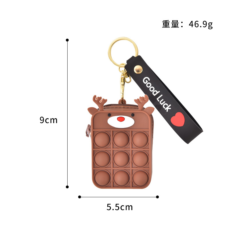 Mouse Killer Pioneer Coin Purse Children's Silicone Shoulder Messenger Bag Coin Purse Cute Keychain Bag Press Bubble