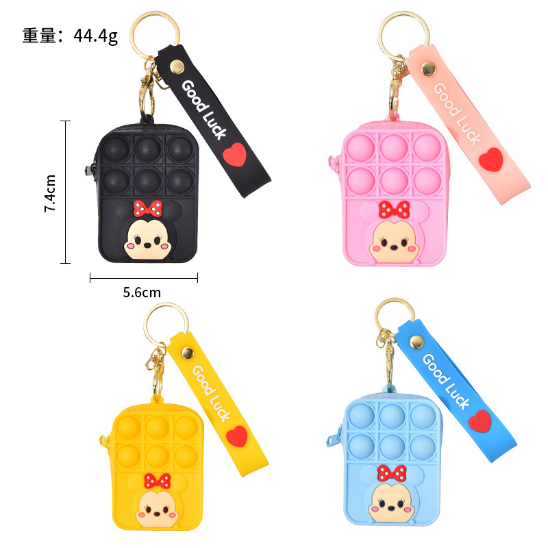 Mouse Killer Pioneer Coin Purse Children's Silicone Shoulder Messenger Bag Coin Purse Cute Keychain Bag Press Bubble