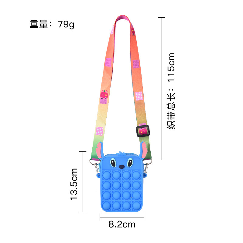 Mouse Killer Pioneer Coin Purse Children's Silicone Shoulder Messenger Bag Coin Purse Cute Keychain Bag Press Bubble