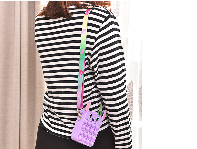 Mouse Killer Pioneer Coin Purse Children's Silicone Shoulder Messenger Bag Coin Purse Cute Keychain Bag Press Bubble