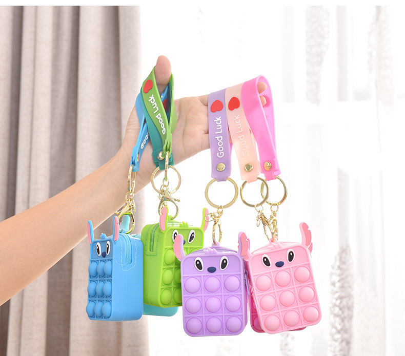 Mouse Killer Pioneer Coin Purse Children's Silicone Shoulder Messenger Bag Coin Purse Cute Keychain Bag Press Bubble
