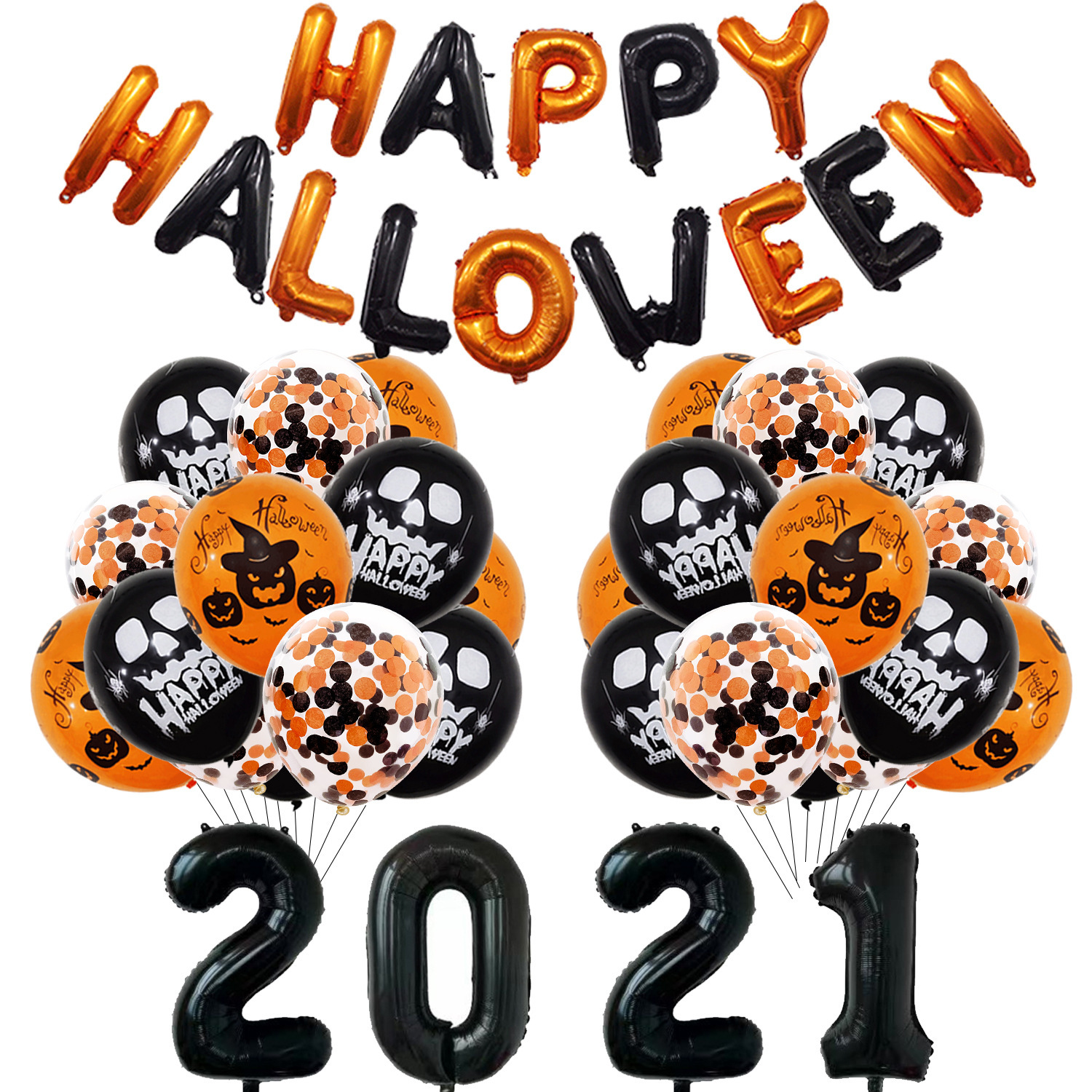 Halloween Ghost Skull Pumpkin Bat Aluminum Foil Balloon