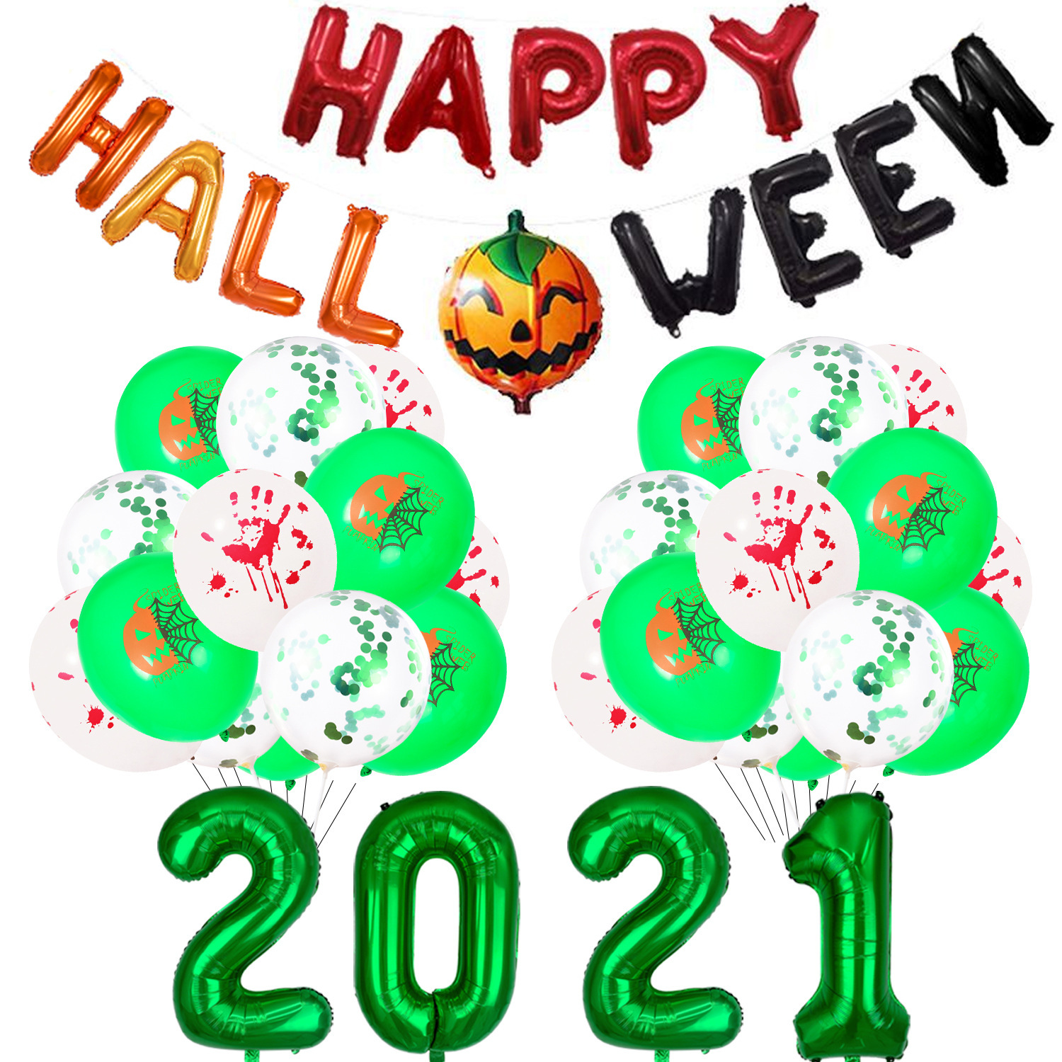 Halloween Ghost Skull Pumpkin Bat Aluminum Foil Balloon