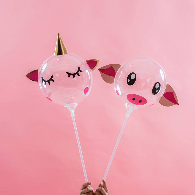 New Children&#039;s Luminous Net Red Balloon Transparent Pig Bounce Ball WeChat Push Activity Scan Code Small Gift