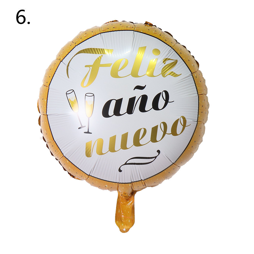 18-Inch Spanish Happy New Year Decorative Wine Bottle Aluminum Balloon Party New Year Celebration Annual Meeting Meteor Aluminum Foil Balloon