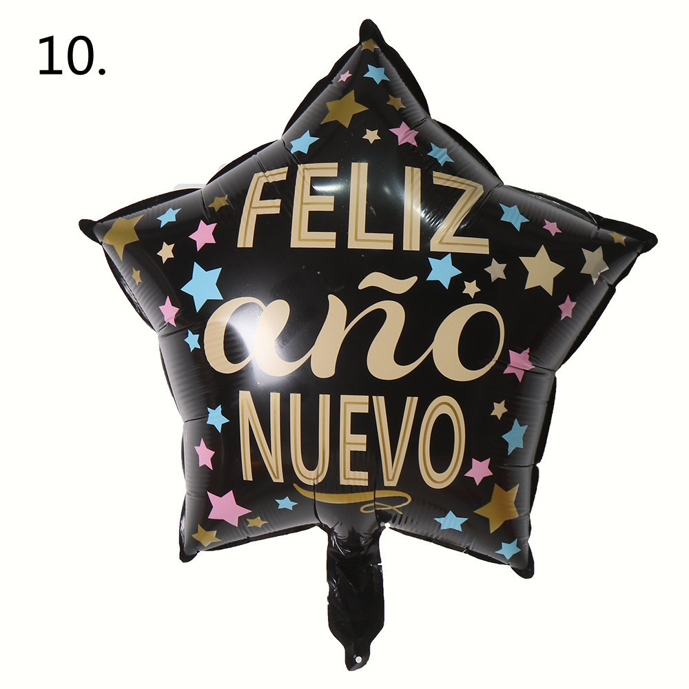 18-Inch Spanish Happy New Year Decorative Wine Bottle Aluminum Balloon Party New Year Celebration Annual Meeting Meteor Aluminum Foil Balloon