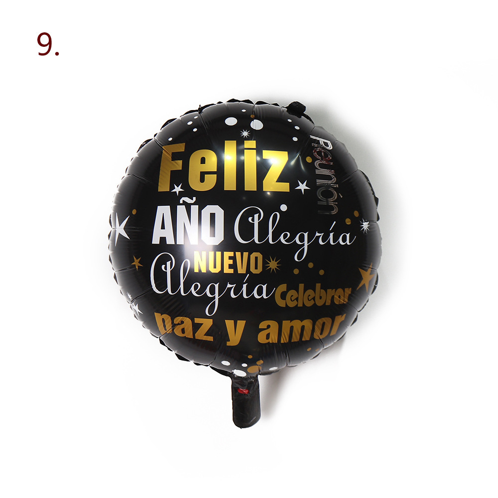 18-Inch Spanish Happy New Year Decorative Wine Bottle Aluminum Balloon Party New Year Celebration Annual Meeting Meteor Aluminum Foil Balloon
