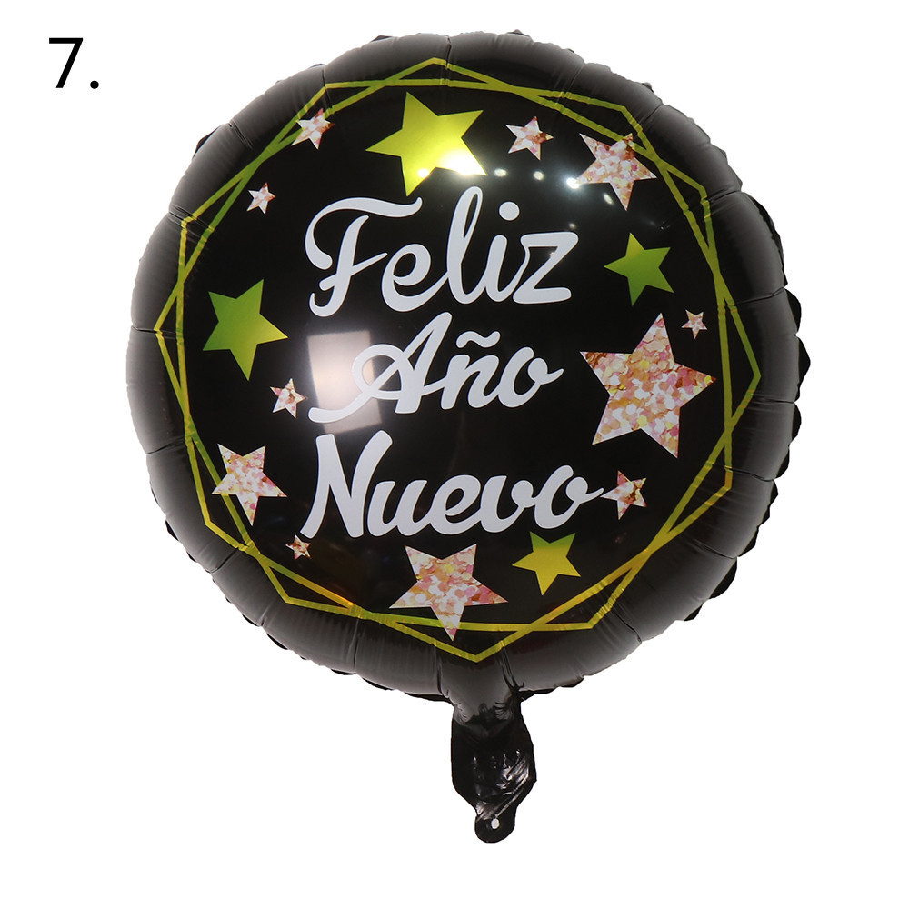 18-Inch Spanish Happy New Year Decorative Wine Bottle Aluminum Balloon Party New Year Celebration Annual Meeting Meteor Aluminum Foil Balloon