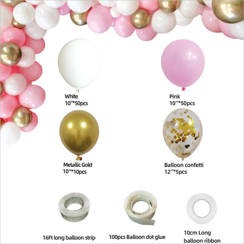 Cross-Border Hot Selling Macaron Pink Balloon Chain Set Ins Style Birthday Wedding Party Supplies Decoration Package Cross-Border Hot Selling Macaron Pink Balloon Chain Set Ins Style Birthday Wedding Party Supplies Decoration Package