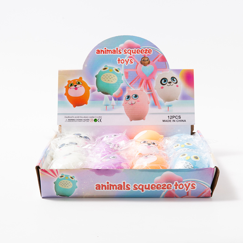 Creative TPR Big Eye Cat Vent Ball Cute Pet and Animal Flour Balloon Trick Decompression Children Compressable Musical Toy