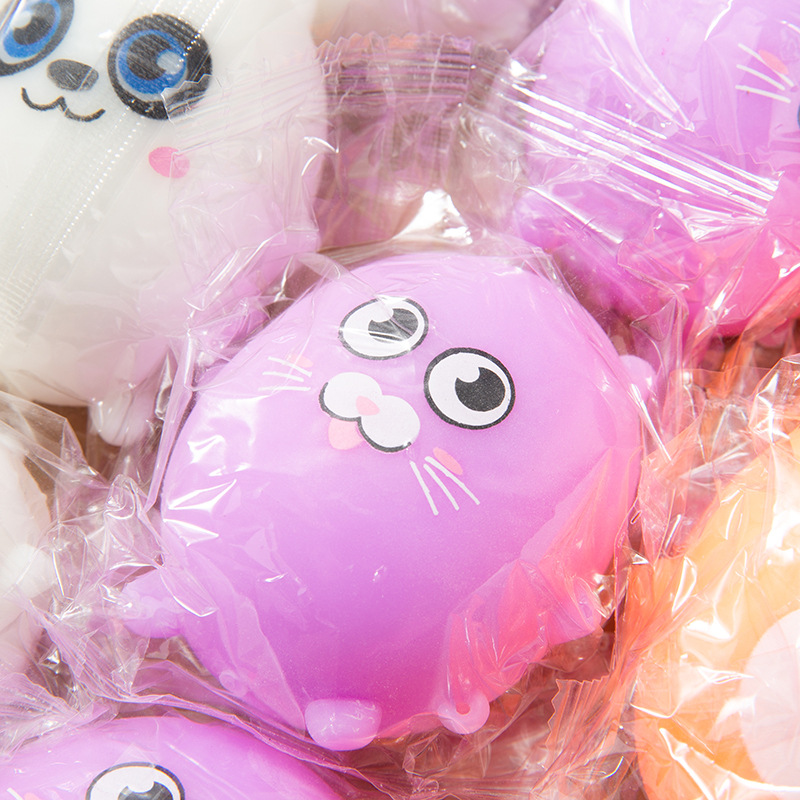 Creative TPR Big Eye Cat Vent Ball Cute Pet and Animal Flour Balloon Trick Decompression Children Compressable Musical Toy