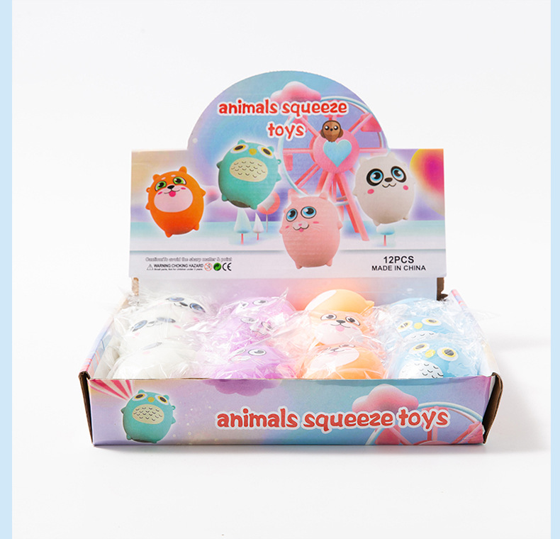 Creative TPR Big Eye Cat Vent Ball Cute Pet and Animal Flour Balloon Trick Decompression Children Compressable Musical Toy