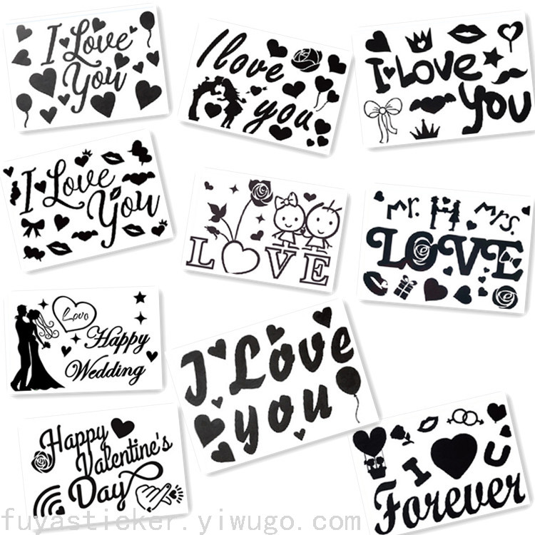 New Bounce Ball Stickers Happy Birthday Spanish Balloon Stickers Love Creative DIY Balloon Decoration Factory Direct Sales