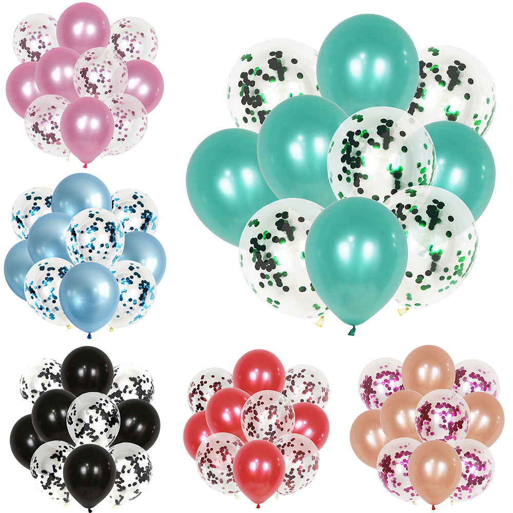Transparent Sequins Rubber Balloons Set Wedding Celebration Wedding Room Decoration Birthday Party Arrangement Balloon