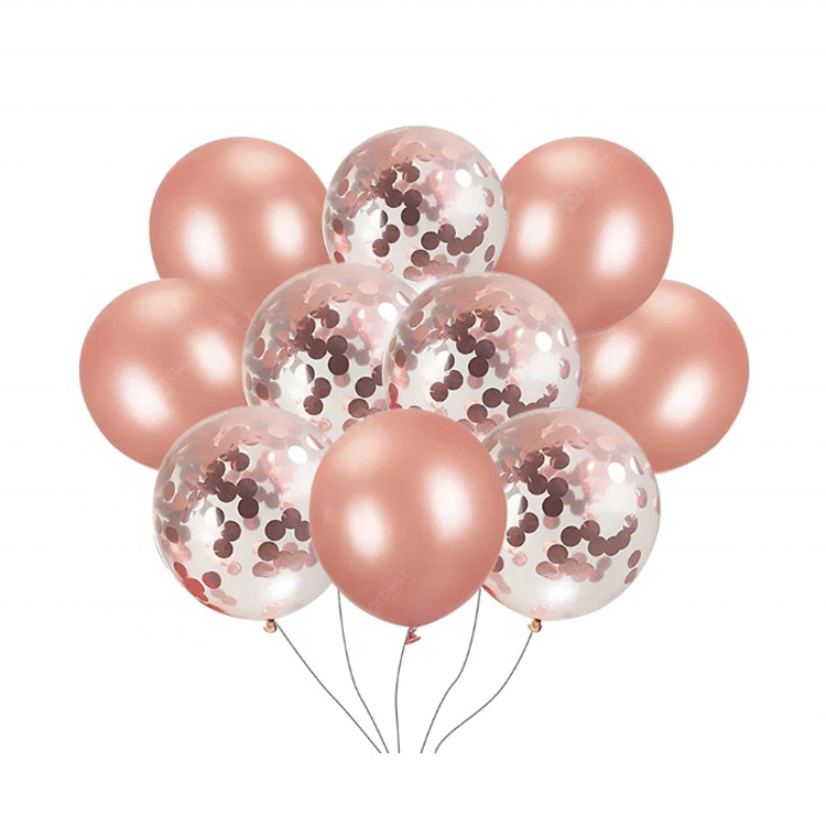 Transparent Sequins Rubber Balloons Set Wedding Celebration Wedding Room Decoration Birthday Party Arrangement Balloon