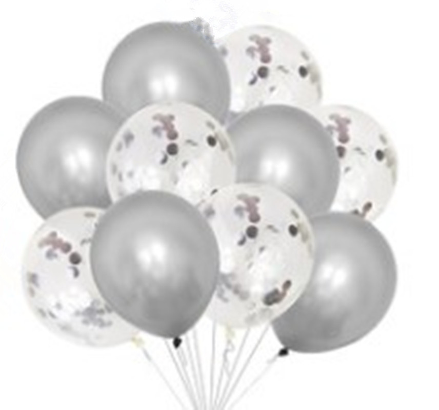 Transparent Sequins Rubber Balloons Set Wedding Celebration Wedding Room Decoration Birthday Party Arrangement Balloon