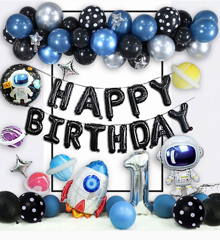 New Spaceman Theme Birthday Balloon Set Starry Sky Rocket Aluminum Film Balloon Children Party Decoration Layout New Spaceman Theme Birthday Balloon Set Starry Sky Rocket Aluminum Film Balloon Children Party Decoration Layout