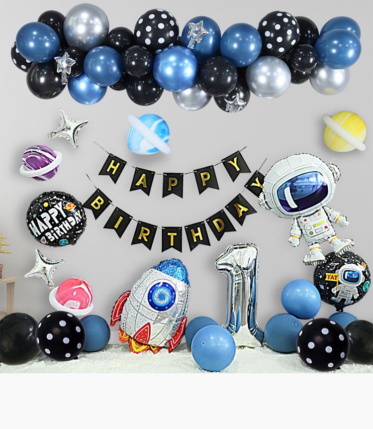 New Spaceman Theme Birthday Balloon Set Starry Sky Rocket Aluminum Film Balloon Children Party Decoration Layout New Spaceman Theme Birthday Balloon Set Starry Sky Rocket Aluminum Film Balloon Children Party Decoration Layout