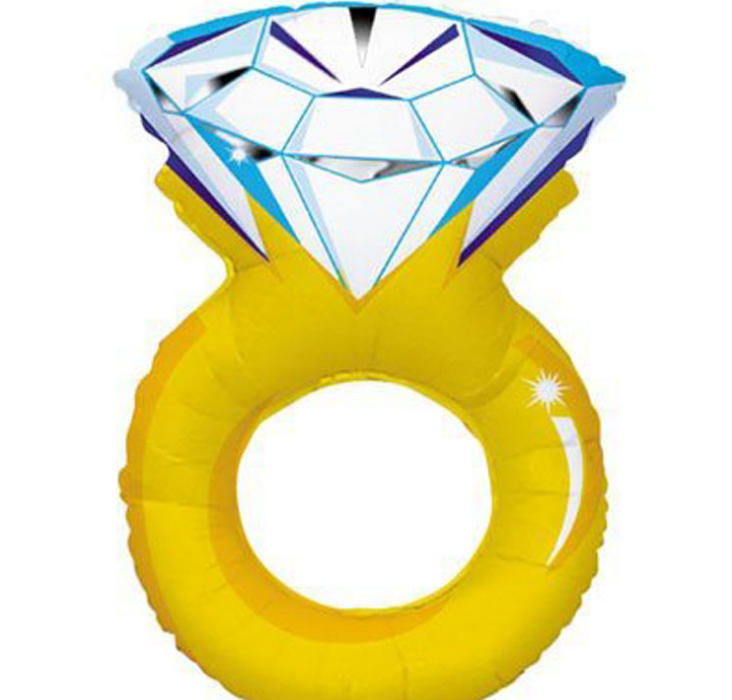 Latest 43-Inch Aluminum Film Extra Large Diamond Ring Proposal Balloon Wedding Celebration Decoration Arrangement Diamond Ring