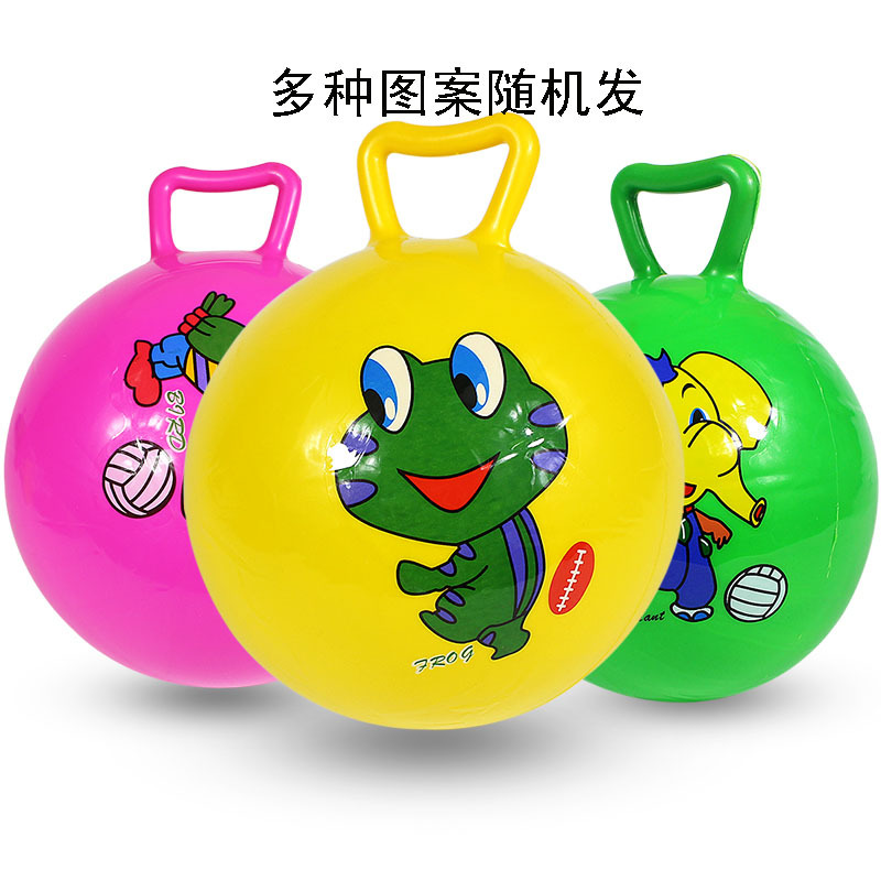 Toy Football Cartoon Pattern Toy Ball Baby Toy Ball Toy Ball Inflatable Balloon Children&#039;s Ball with Handle