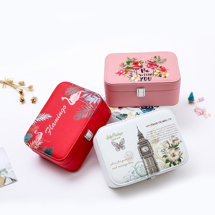 Factory Direct Sales Double-Layer Jewelry Box Jewelry Storage Box Korean Watch Necklace Ear Stud Ring Box Simple Packing Box